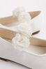 White Stain Resistant Satin Standard Fit (F) Bridesmaid Collection Corsage Mary Jane Occasion Shoes