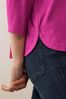 Fuchsia Pink 3/4 Length Sleeve T-Shirt