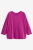 Fuchsia Pink 3/4 Length Sleeve T-Shirt