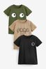 Cool Black/Green Short Sleeve Character T-Shirts 3 Pack (3mths-7yrs)