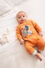 Orange/Blue Space Print Footless Sleepsuits 3 Pack (0mths-3yrs)