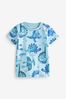 Blue Watercolour Dinosaur Short Sleeve All Over Print T-Shirt (3mths-7yrs)