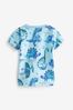 Blue Watercolour Dinosaur Short Sleeve All Over Print T-Shirt (3mths-7yrs)