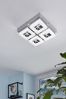 Eglo Silver Chrome And Crystal Fradelo 4 Light Square Ceiling Light