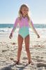 Pink/Blue Long Sleeved Swimsuit (3-16yrs)