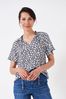 Crew Clothing Company Floral Print White Blouse