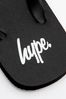 Hype. Kids Unisex Script Black Flip Flops