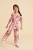 Laura Ashley Pink Shirred Frill Jumpsuit