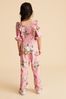 Laura Ashley Pink Shirred Frill Jumpsuit