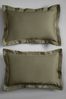 Set of 2 Moss Green 300 Thread Count Collection Luxe 100% Cotton Pillowcases