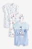 Blue/White Boat Baby Rompers 3 Pack