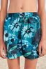 Blue Floral Swim Shorts With (3-16yrs)