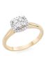 Beaverbrooks 9CT Yellow Gold Diamond Cluster Ring