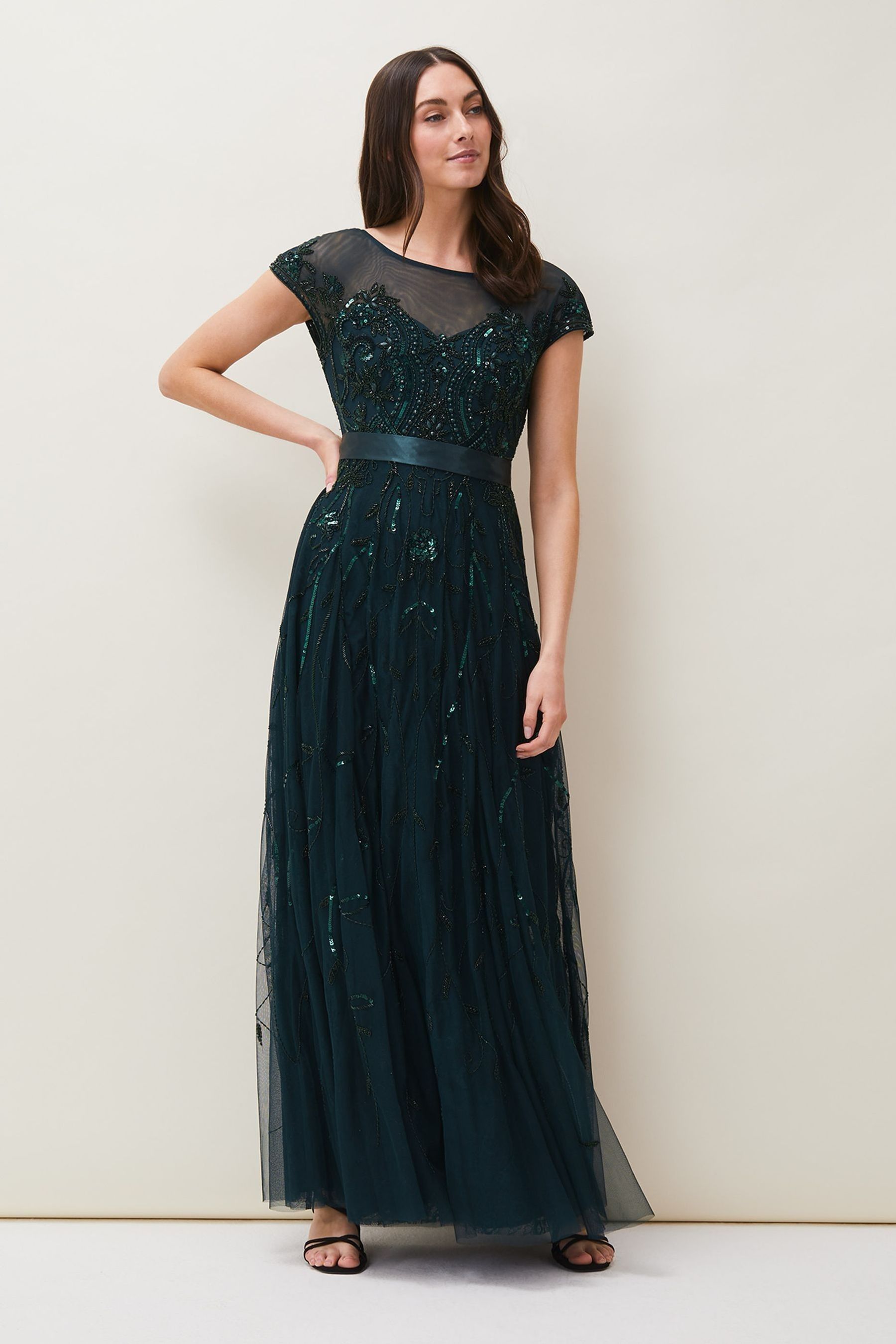 beaded tulle gown