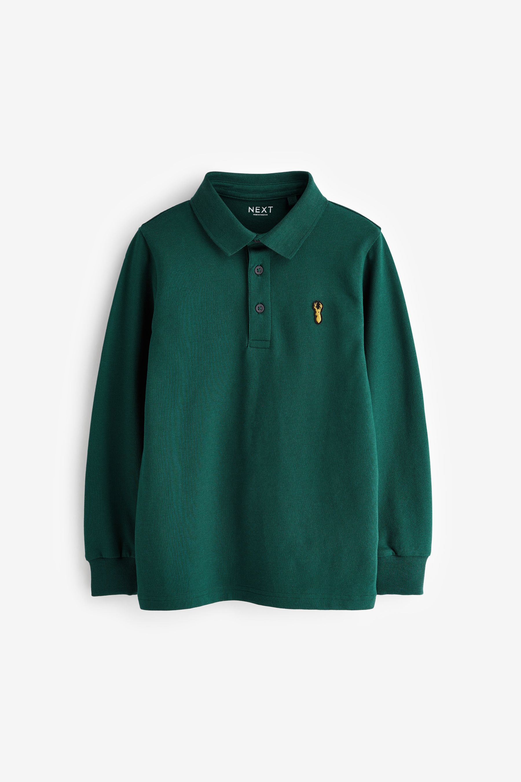 Buy Dark Green Long Sleeve Polo Shirt (3-16yrs) from Next USA