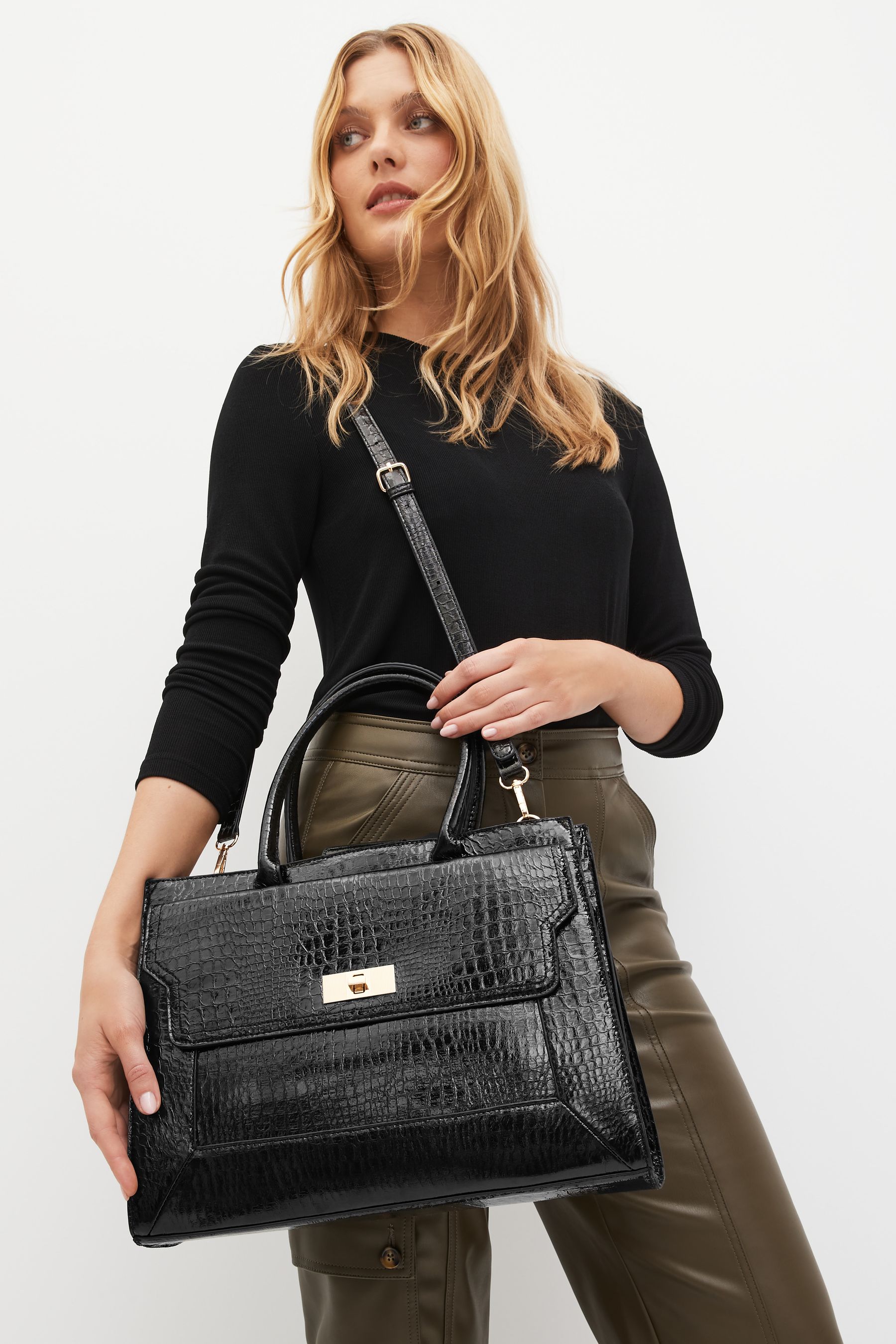 Buy Black Handheld Tote Bag from the Next UK online shop