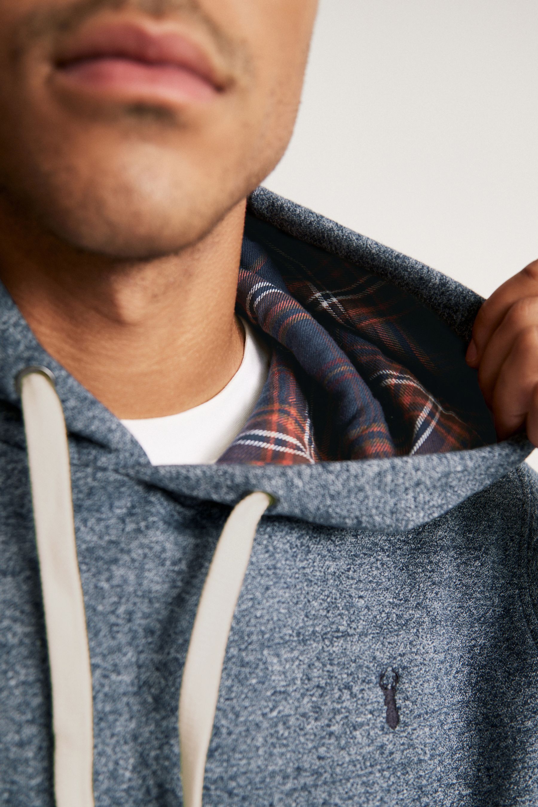 Buy Check Cotton Jersey Lined Hoodie from Next Ireland