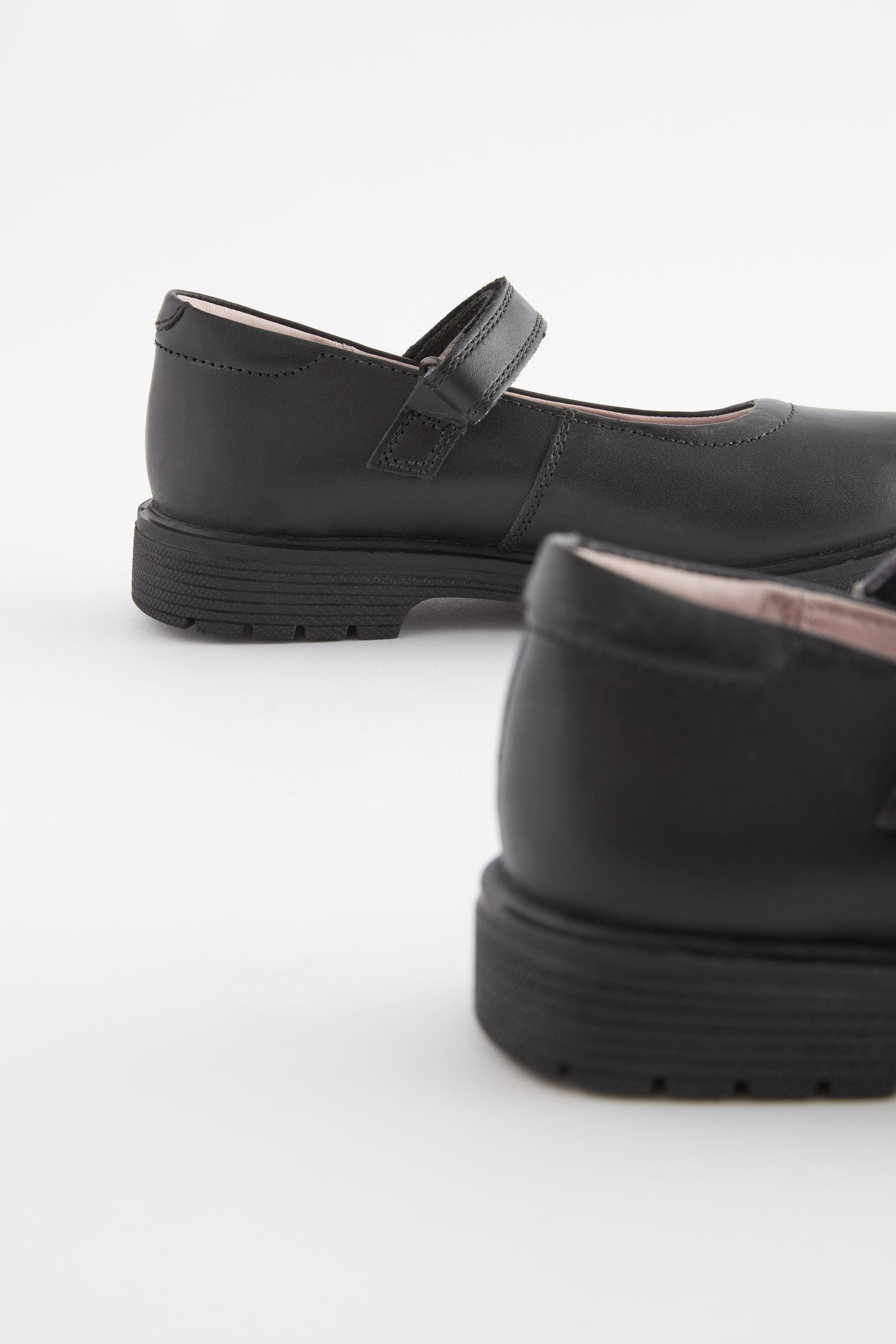 Buy Black Standard Fit (F) School Leather Chunky Mary Jane Shoes from ...