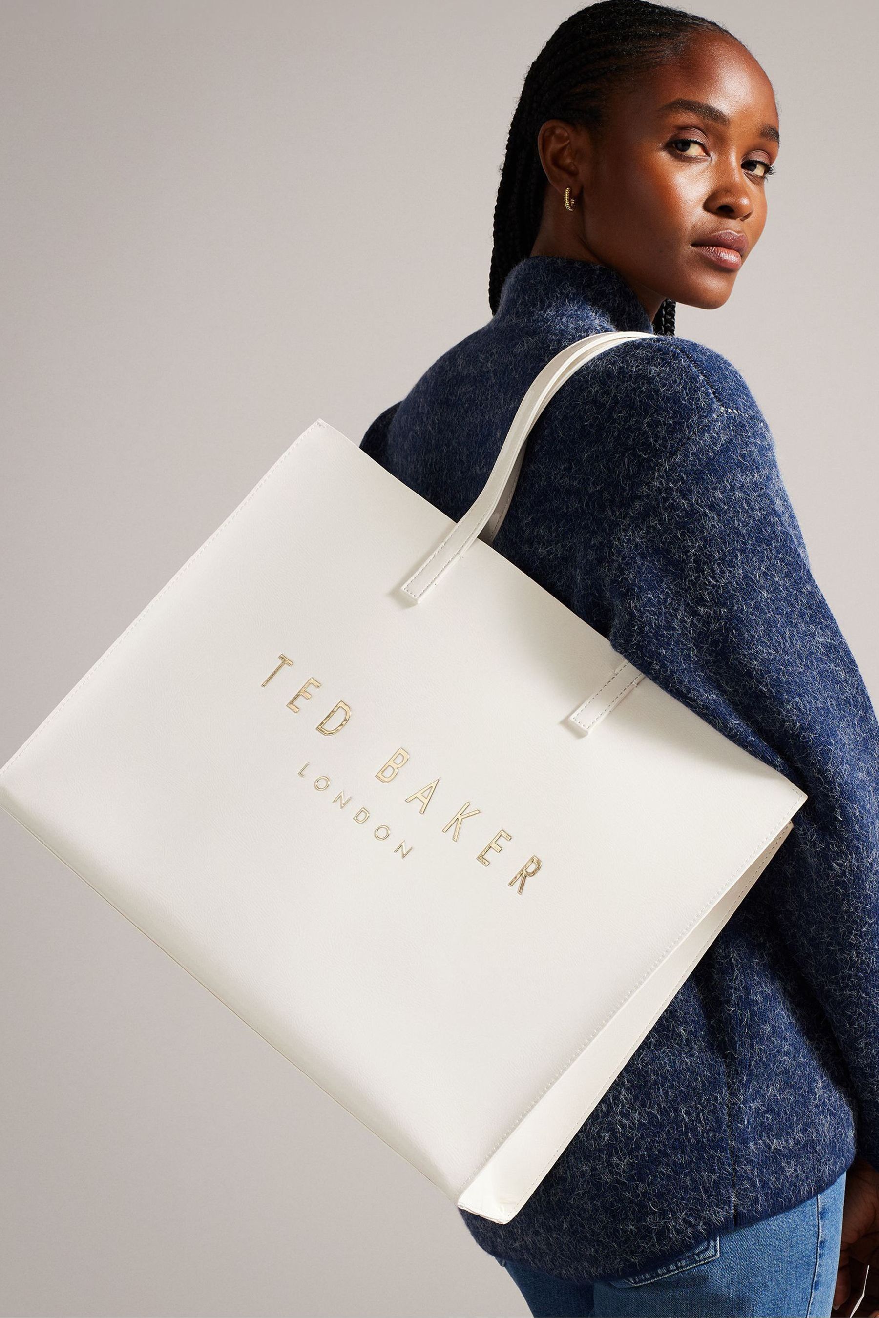Buy Ted Baker Cream Crinkle Ew Icon Tote Bag from the Next UK online shop