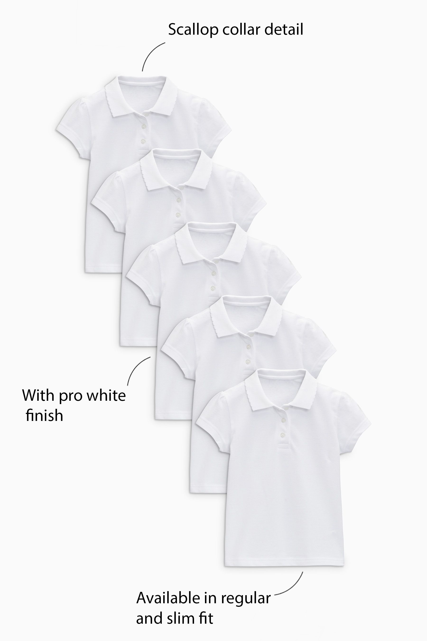 Buy 5 Pack Cotton Short Sleeve Polo Shirts (3-16yrs) from the Next UK online shop