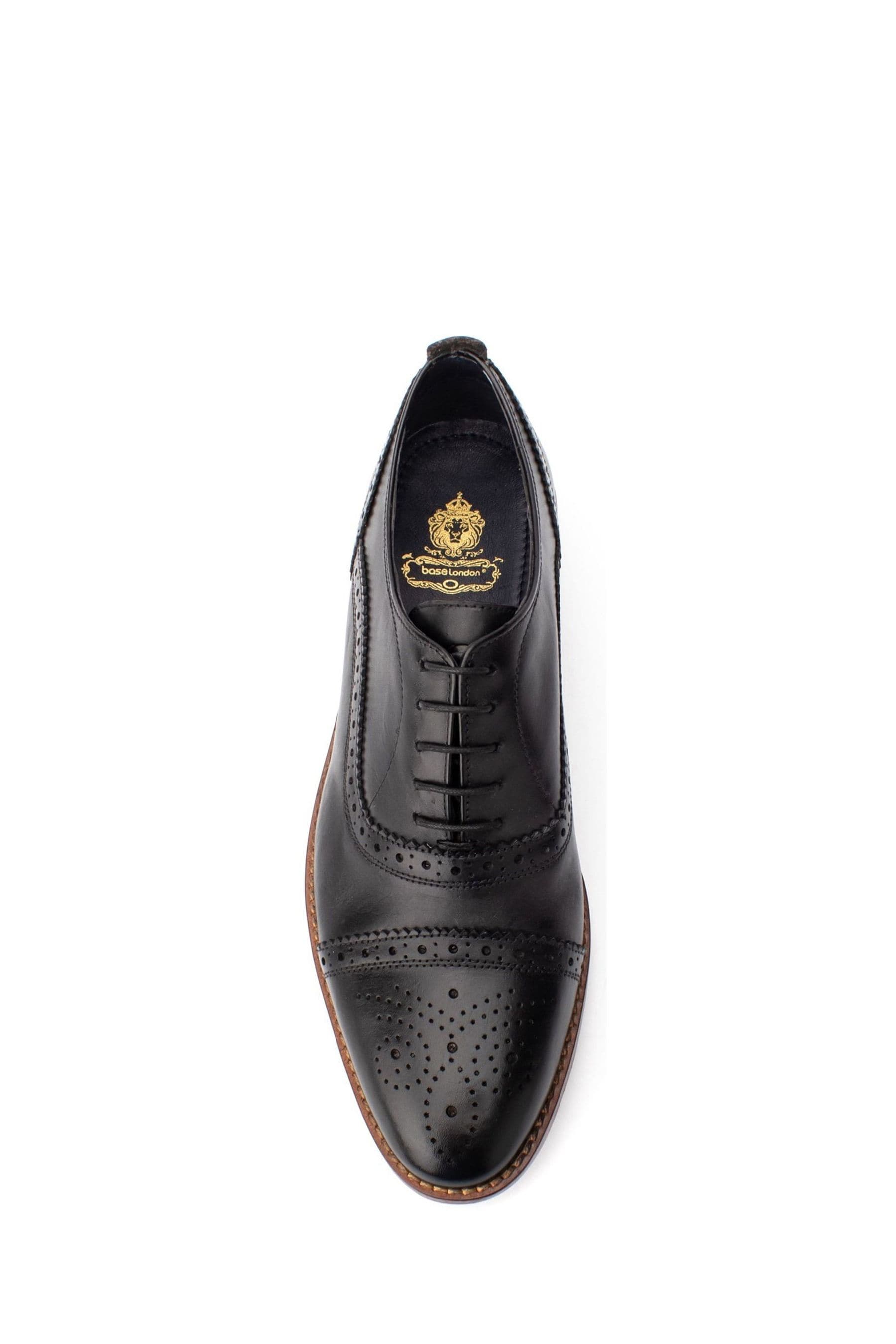 Buy Base London® Black Cast Waxy LaceUp Brogue Shoes from