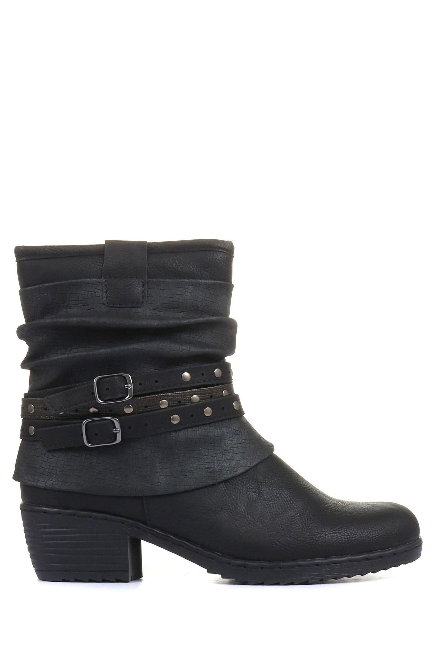pavers black patent ankle boots