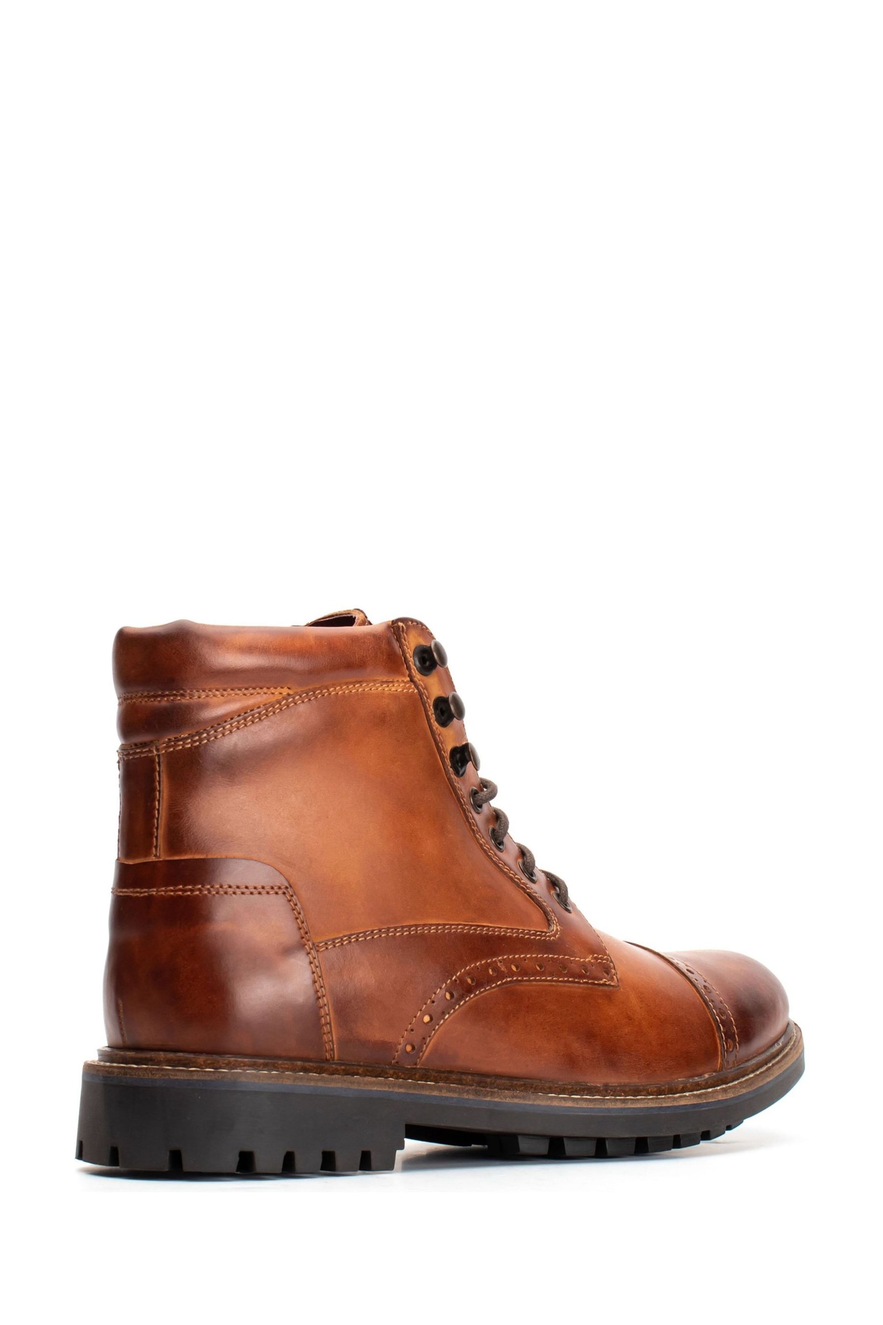 base london bower brogue boots in tan