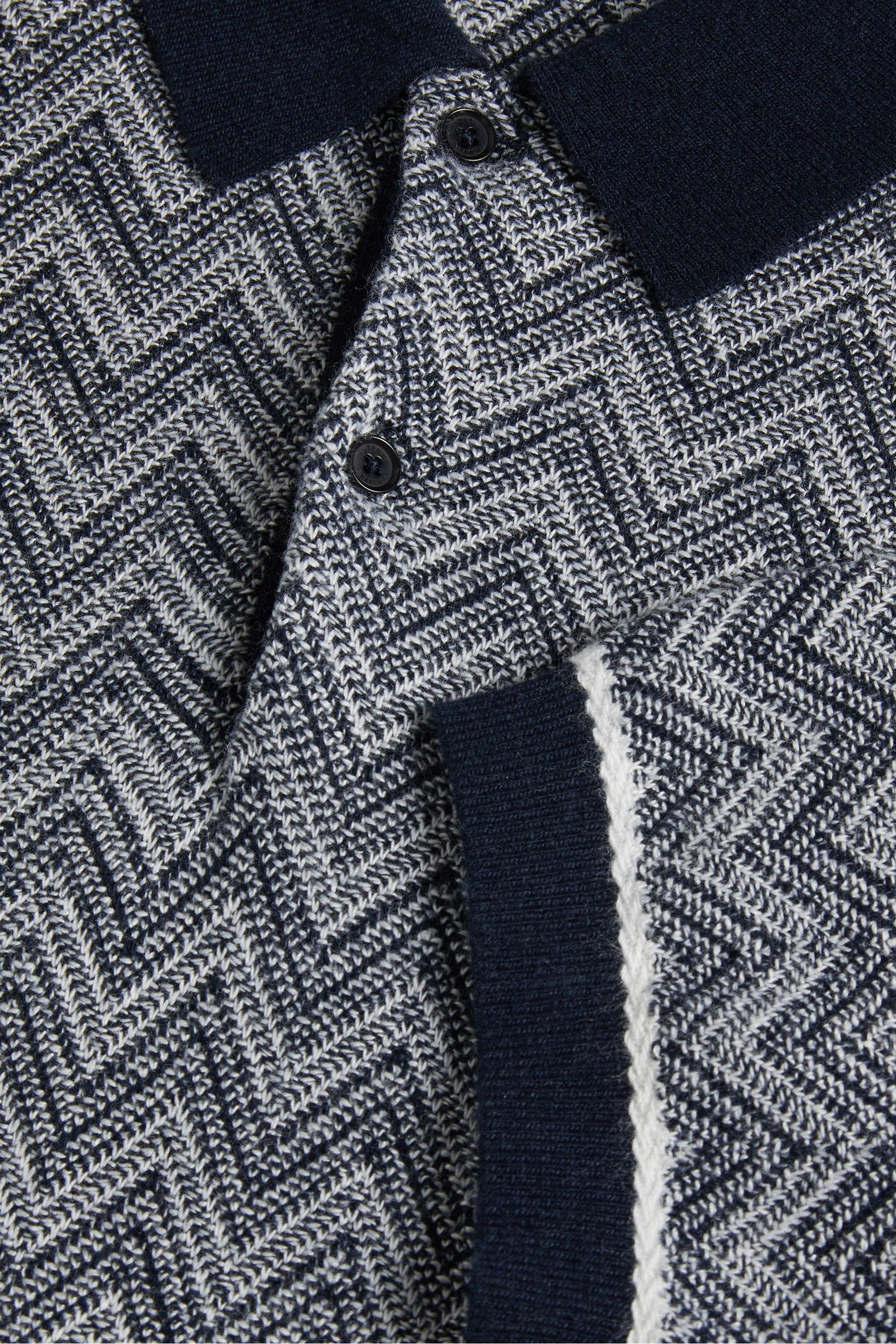 Buy Ted Baker Blue Waldun Short Sleeve Zig Zag Stitched Polo from Next ...