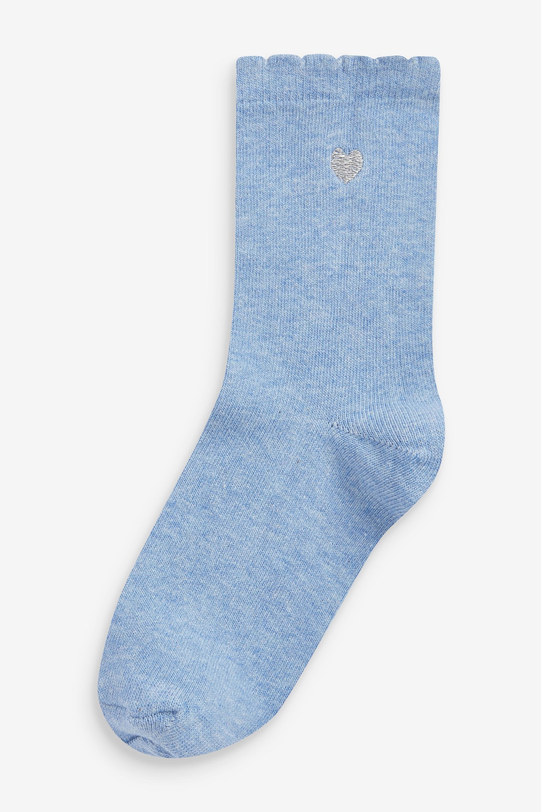 Buy 7 Pack Cotton Rich Heart Embroidered Ankle Socks from the Next UK ...