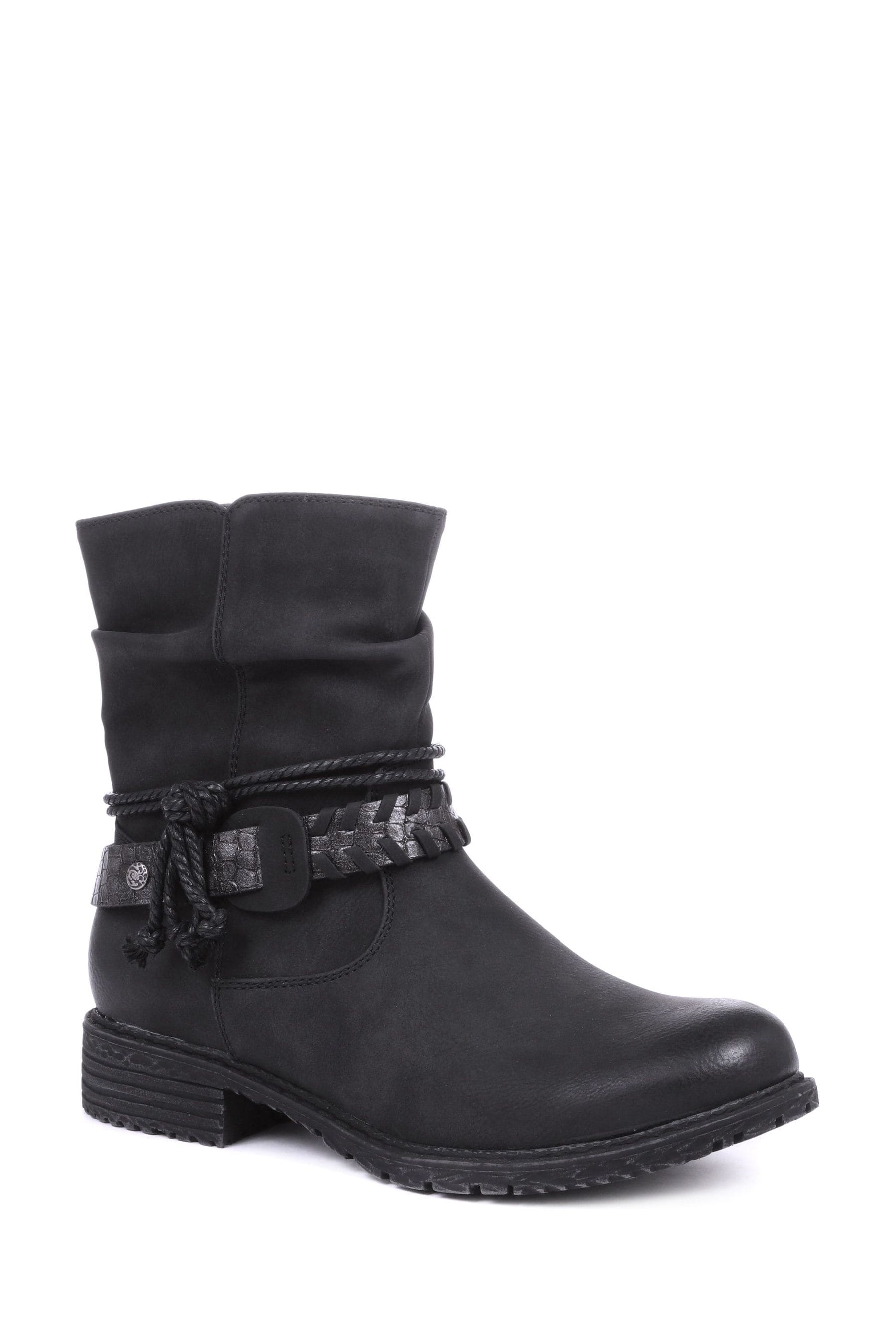 black slouch ankle boots womens