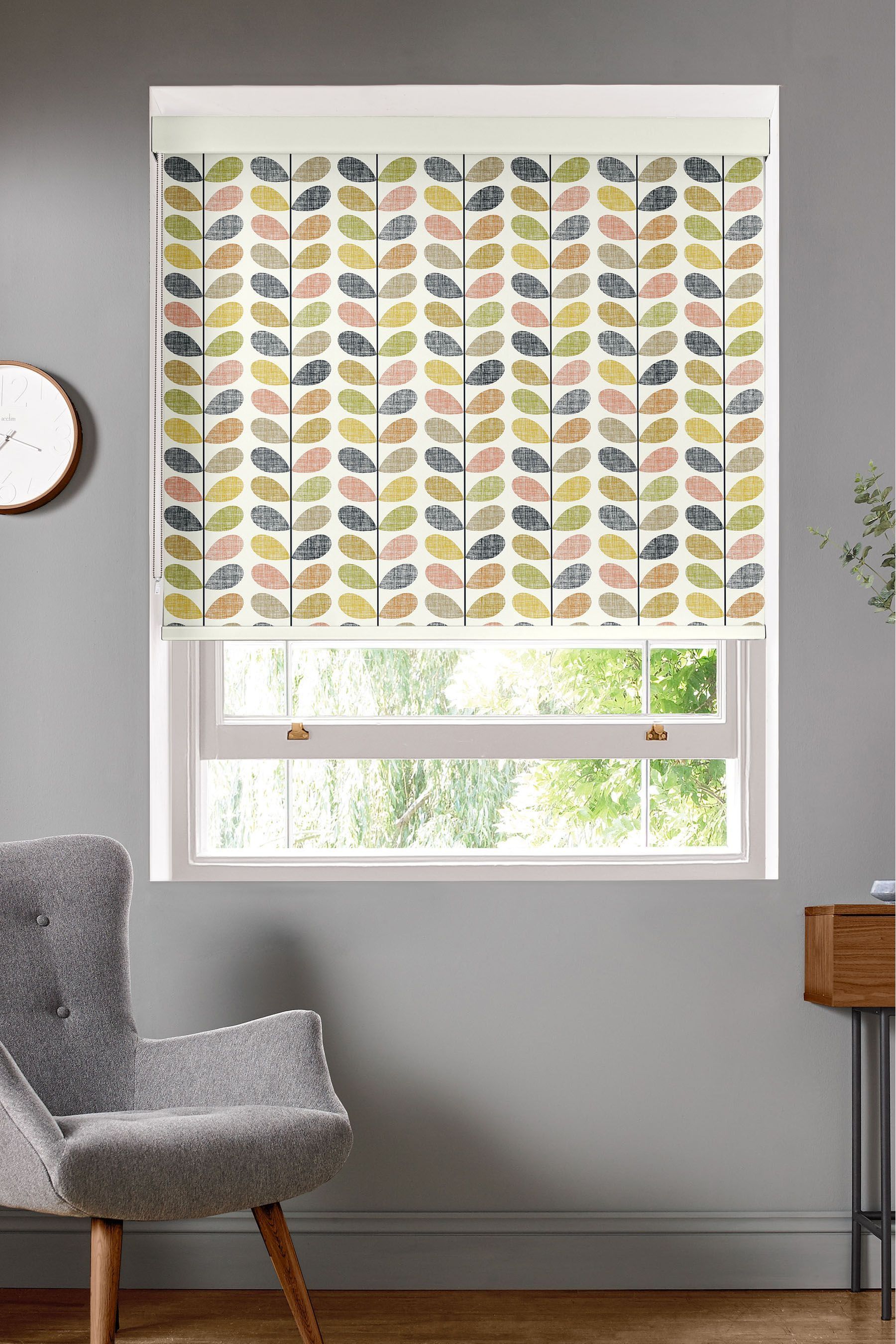 Buy Orla Kiely Blue Scribble Stem Made To Measure Roller Blind from the ...