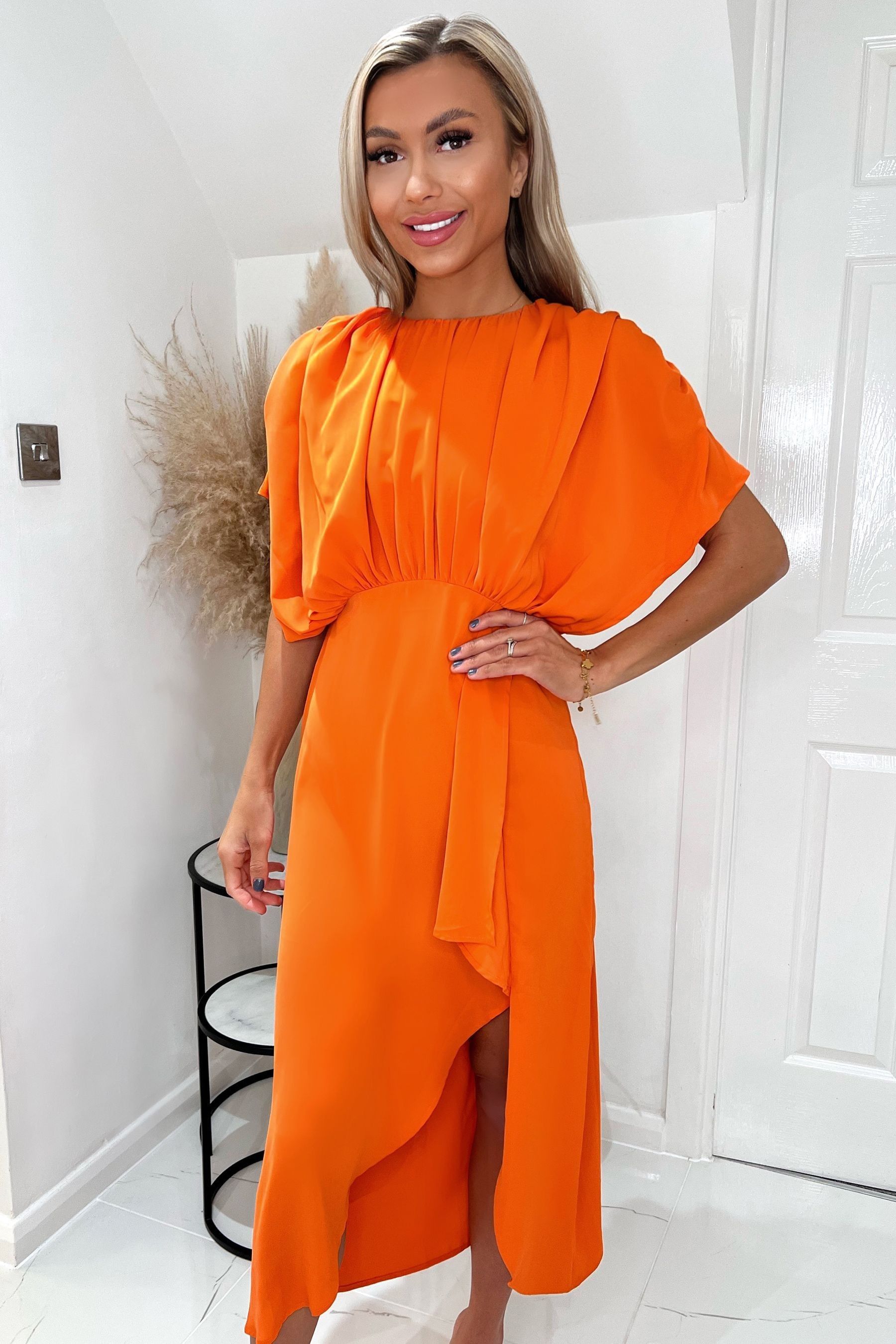 Buy AX Paris Orange High Low Full Top Midi Dress from Next Ireland