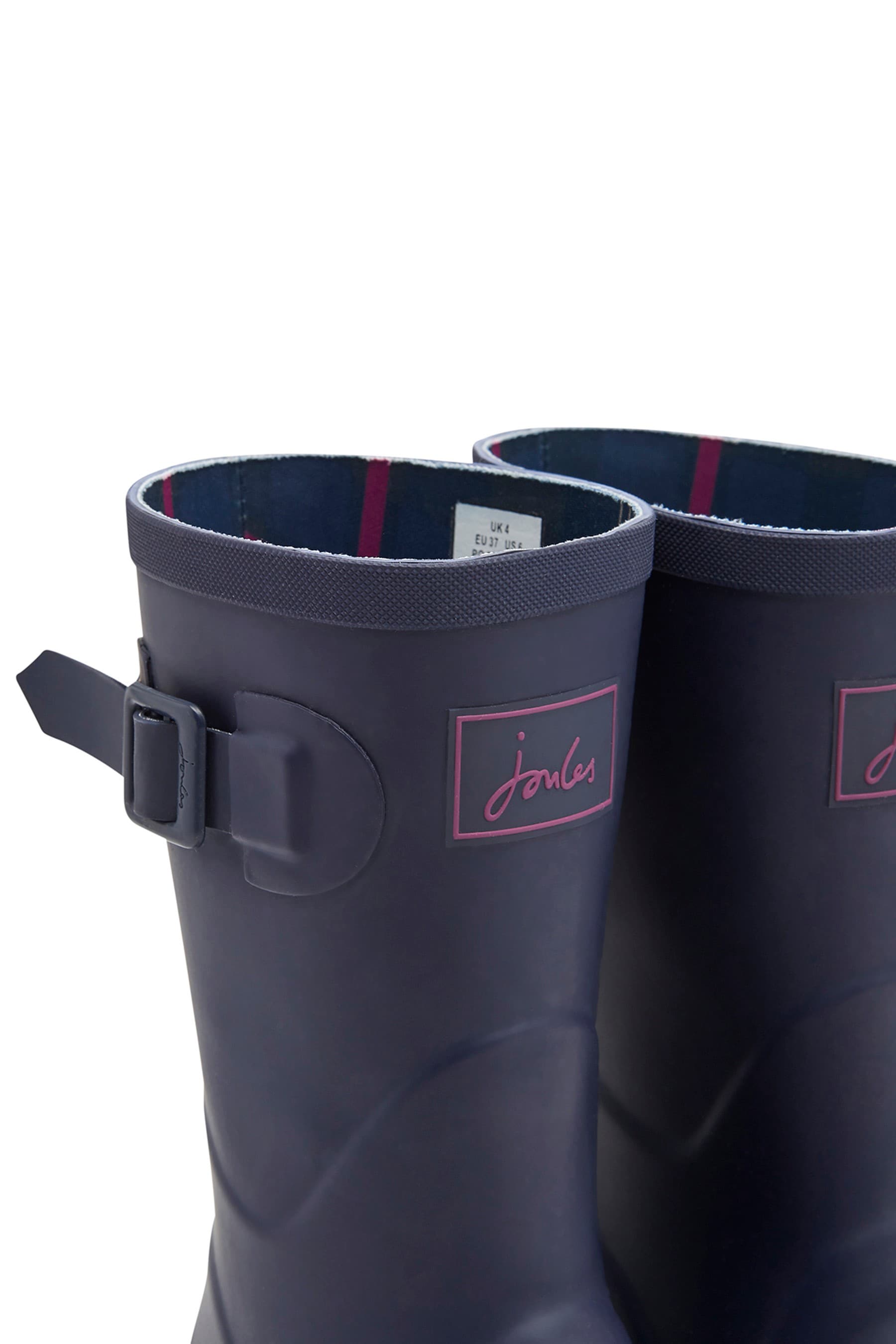 joules black kelly welly gloss mid height wellies