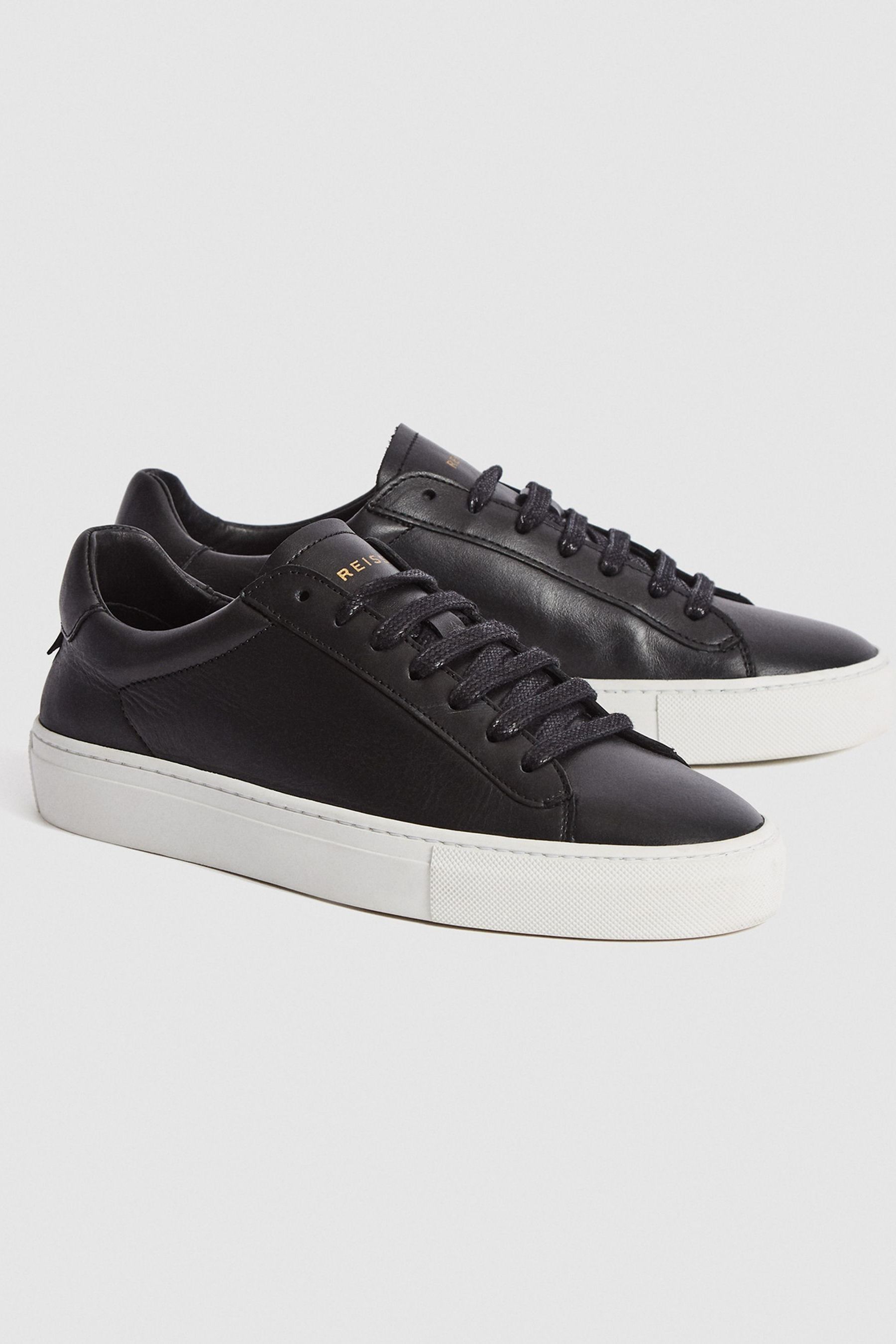 reiss leather trainers