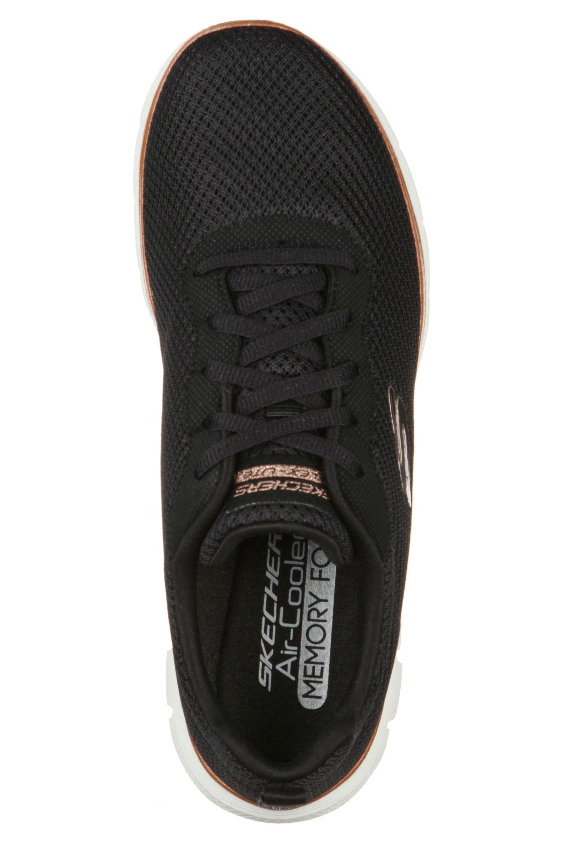 Skechers FLEX APPEAL 4.0 Ladies Mesh Trainers Black/White | Shuperb
