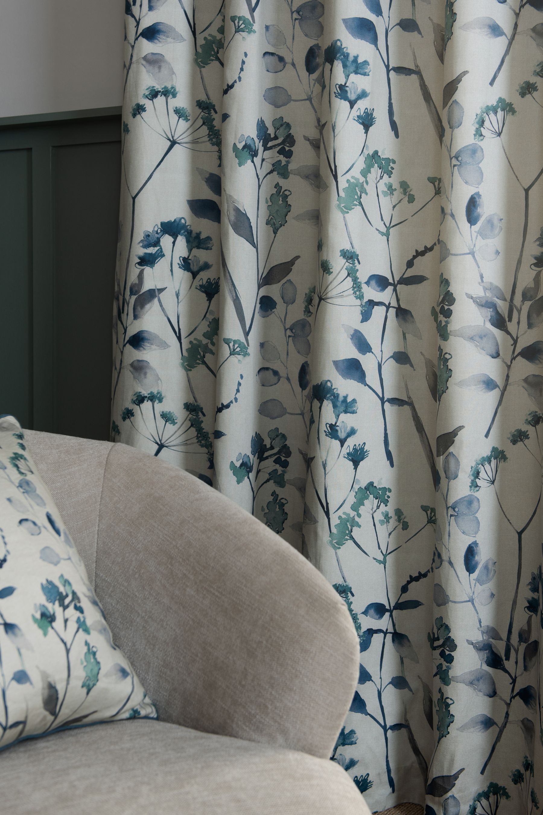 Buy Isla Floral Print Blackout Eyelet Curtains from the Next UK online shop