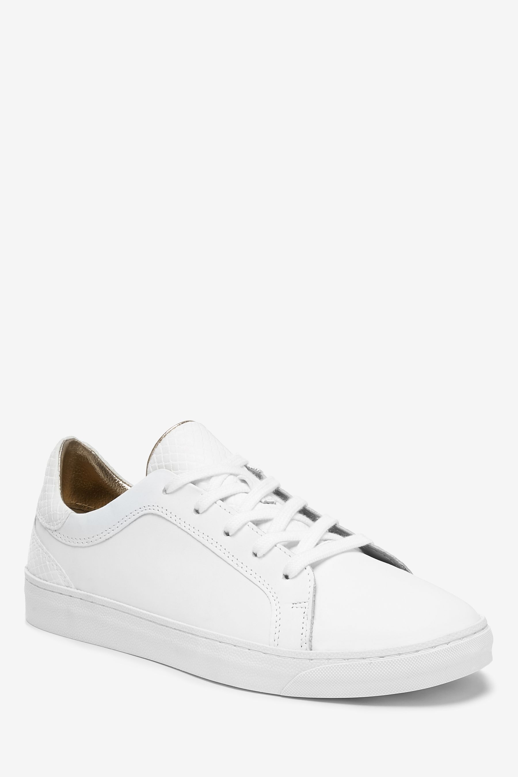 autograph leather lace up trainers