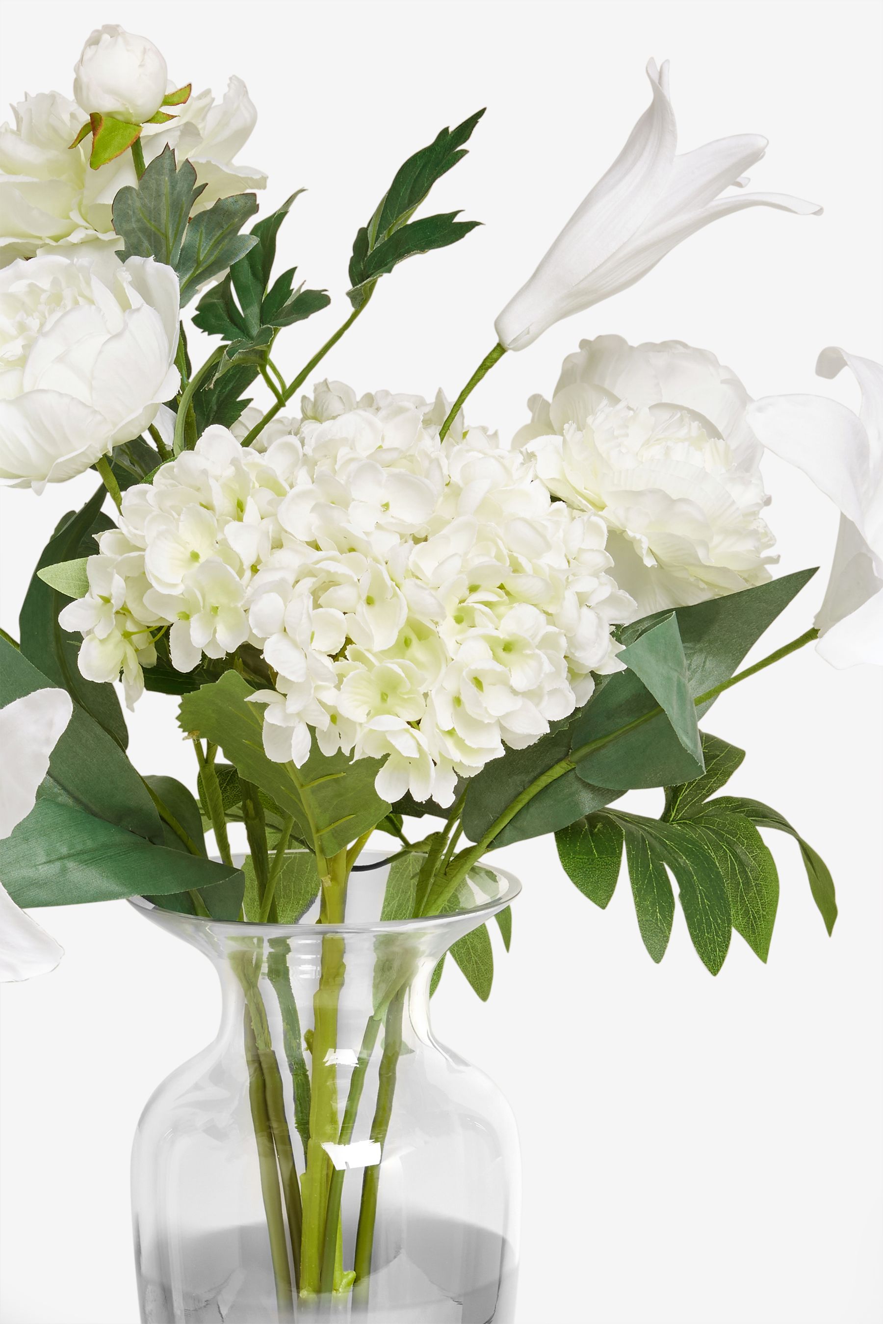 Buy Artificial White Flowers In Ombre Silver Glass Vase from Next Ireland