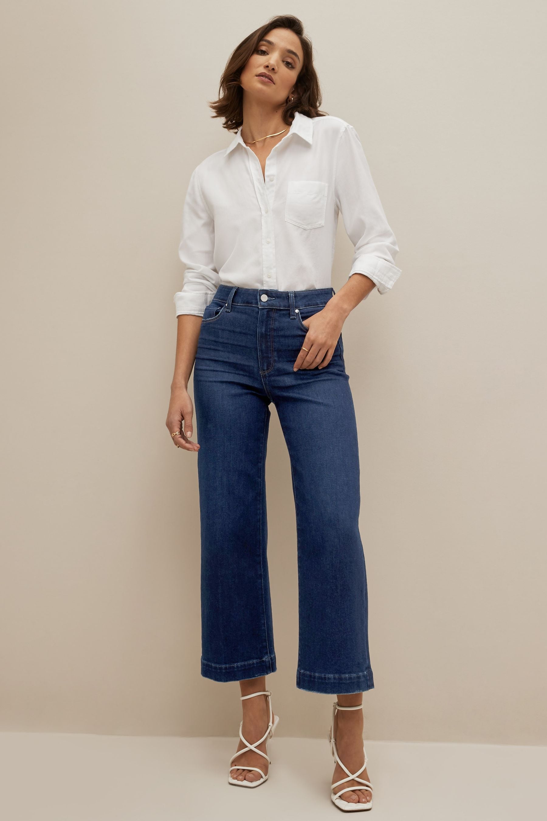 Buy Paige Anessa High Waisted Wide Leg Jeans from the Next UK online shop