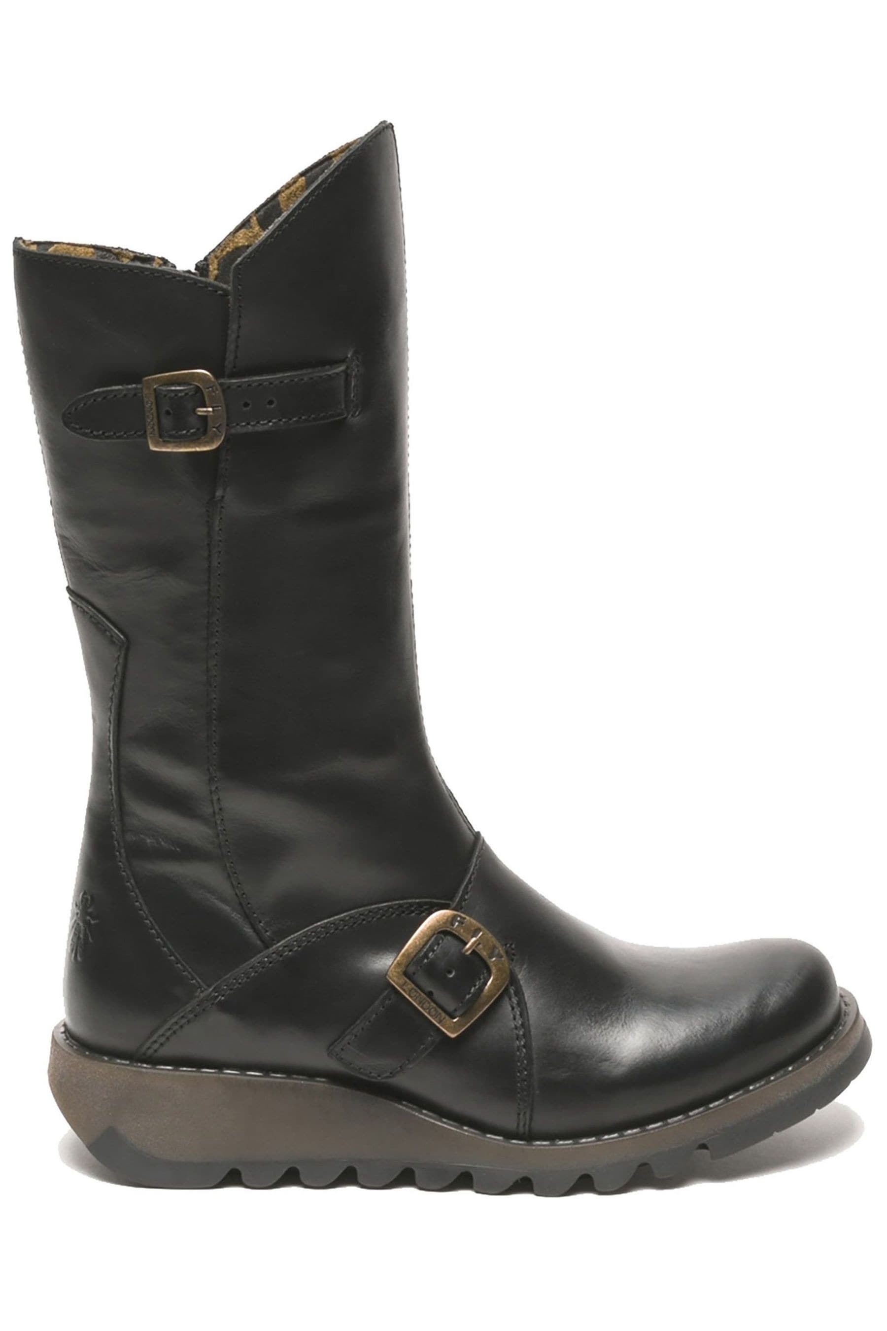 fly mid calf black boots
