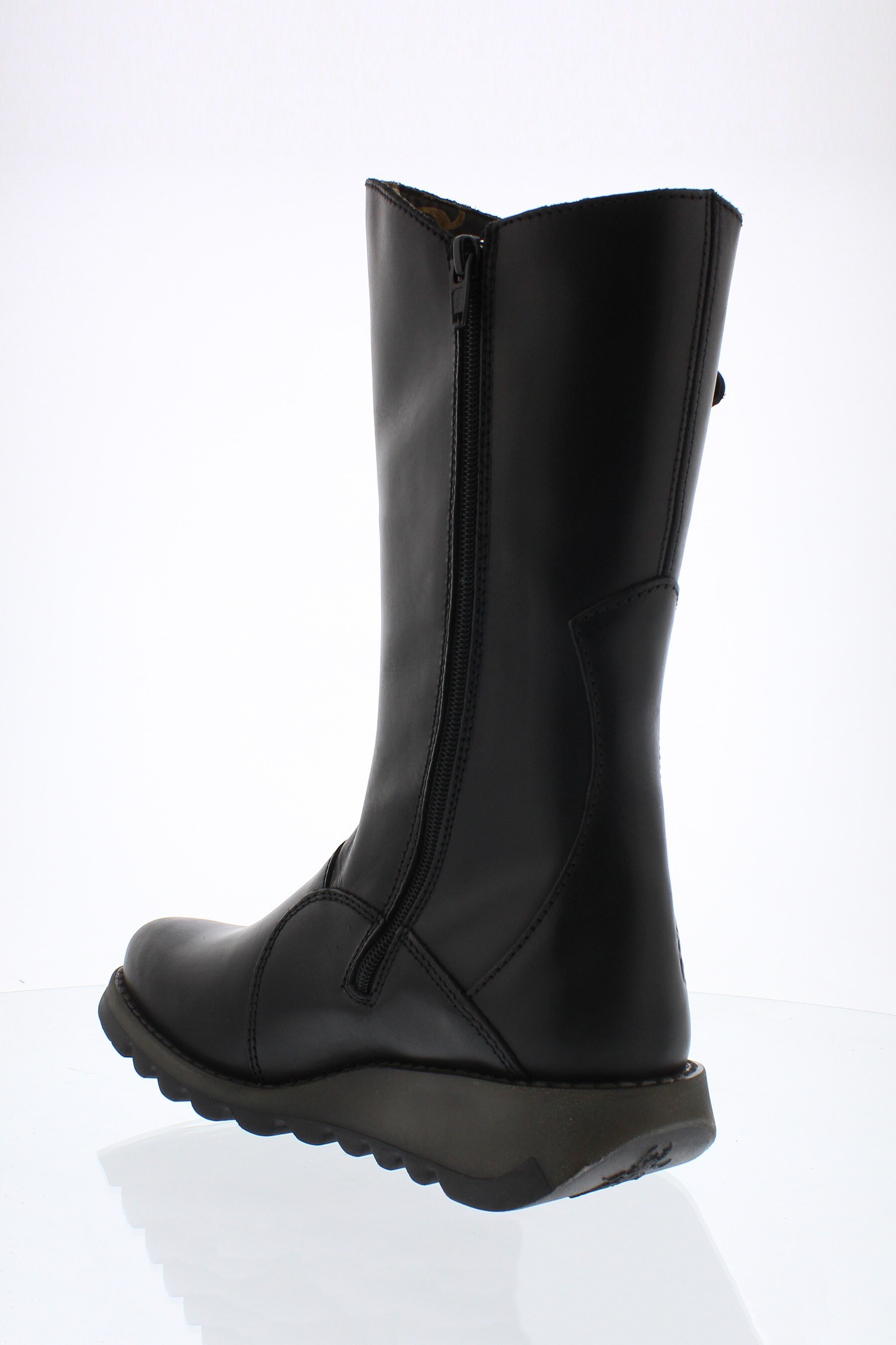 fly mid calf black boots
