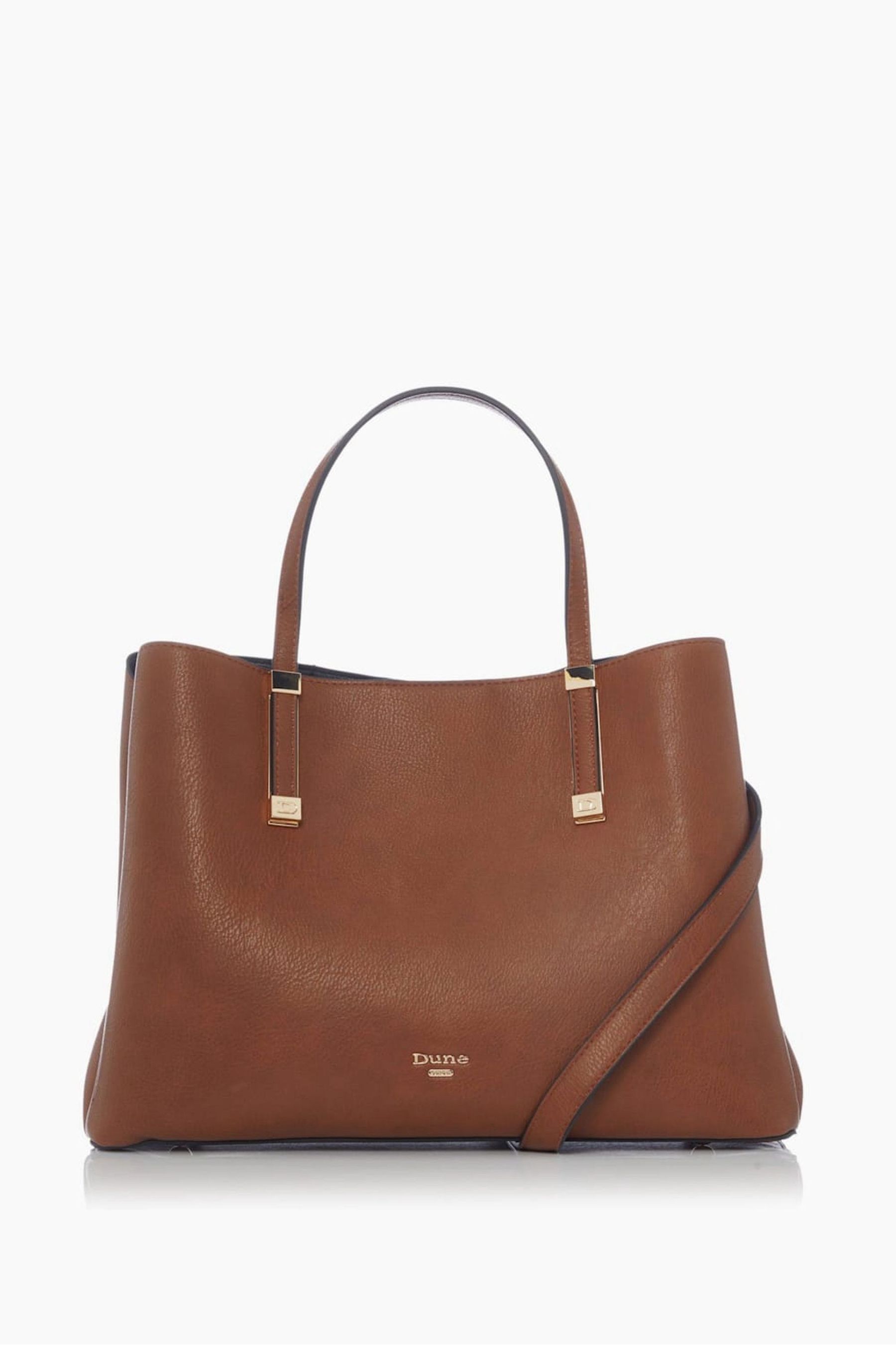 Buy Dune London Dorrie Black Synthetic Logo Hardware Tote Bag from the