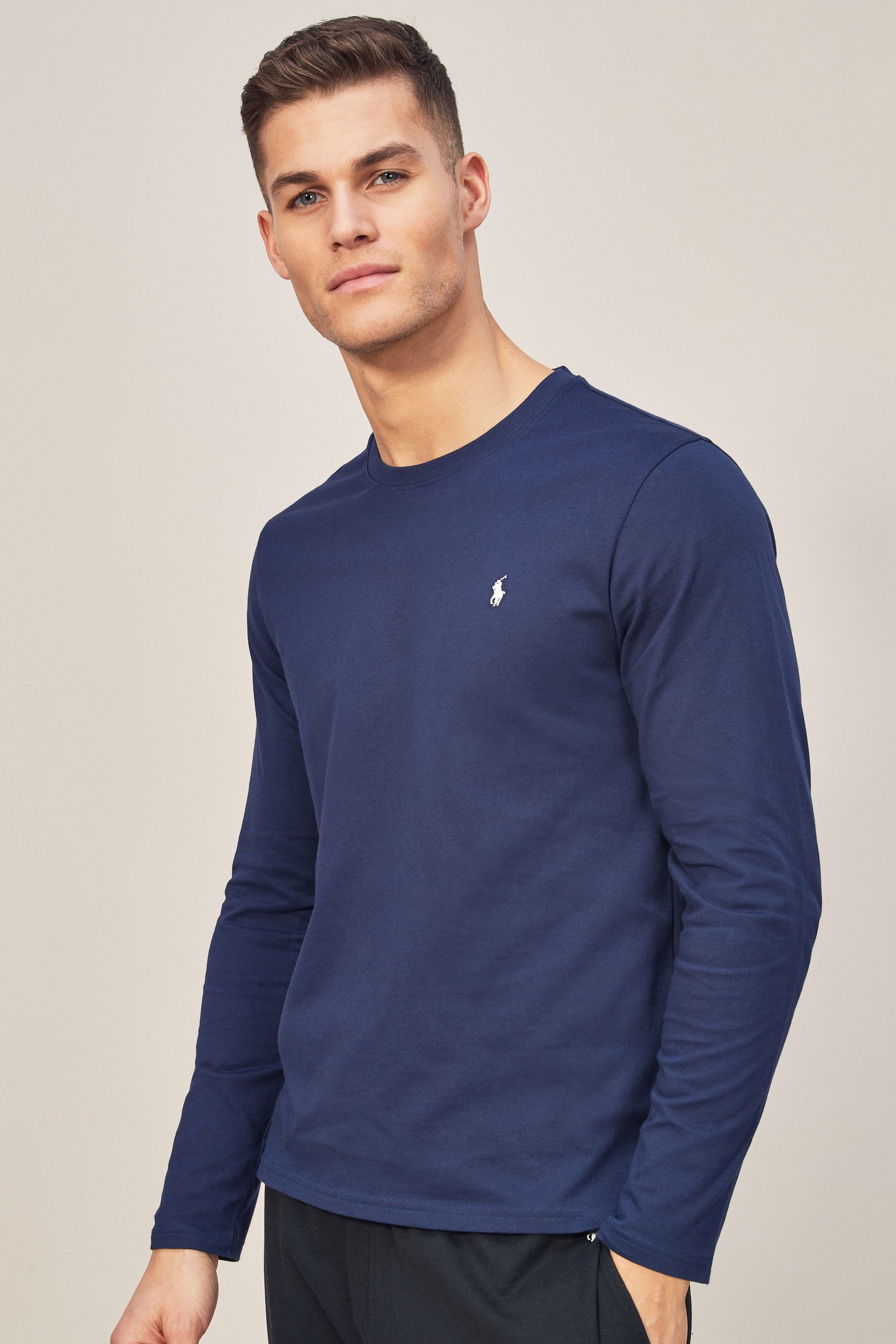 Buy Polo Ralph Lauren Navy Long Sleeve Crew T-Shirt from the Next UK online shop