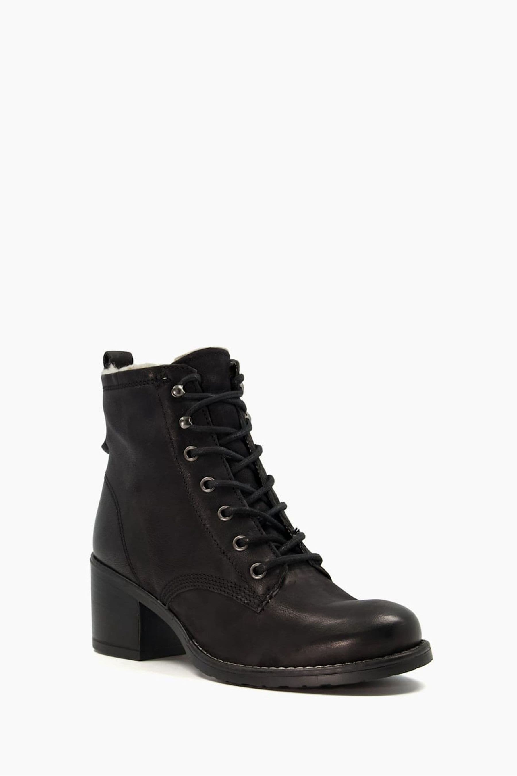 dune flat black ankle boots