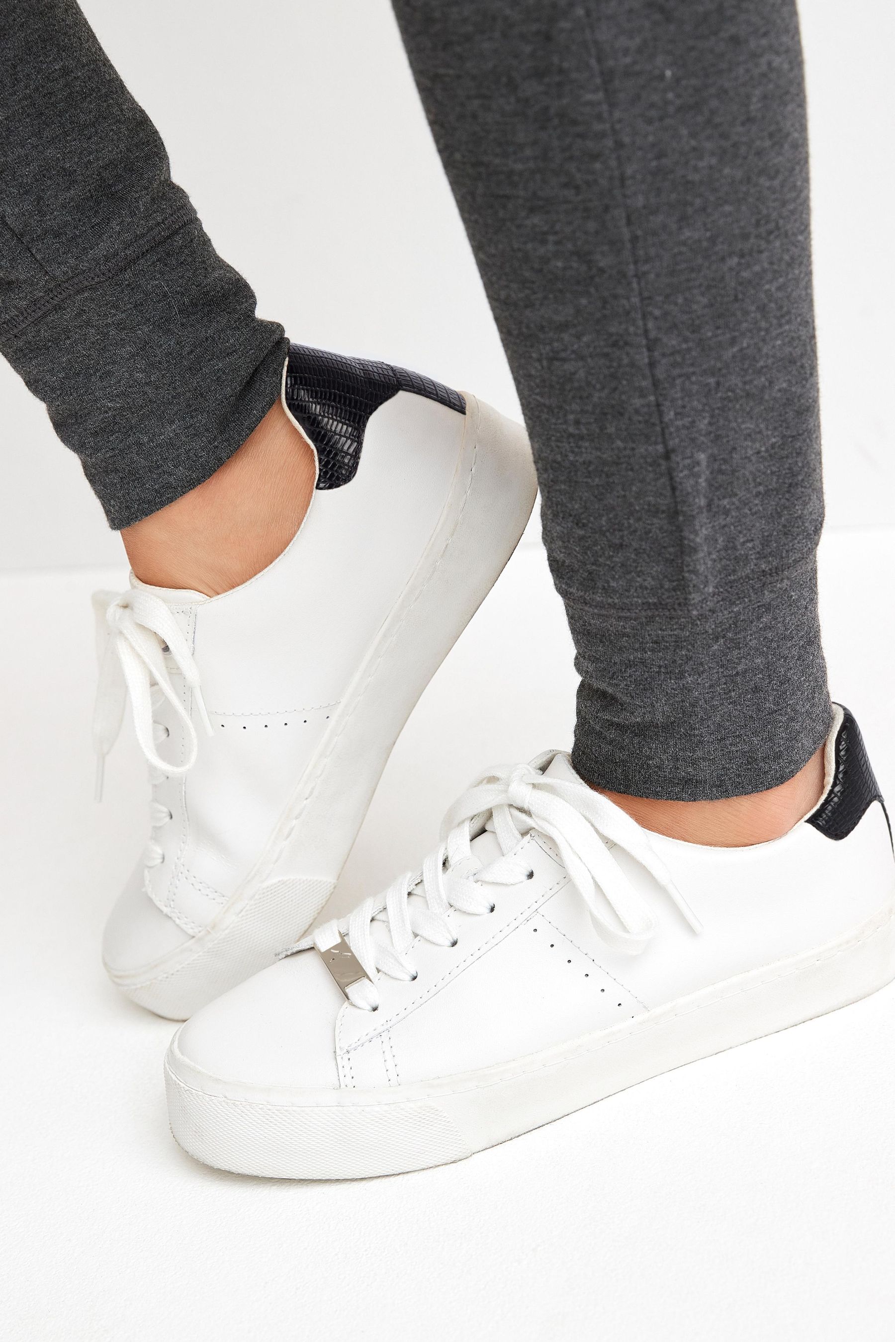 signature lace up flag trainers