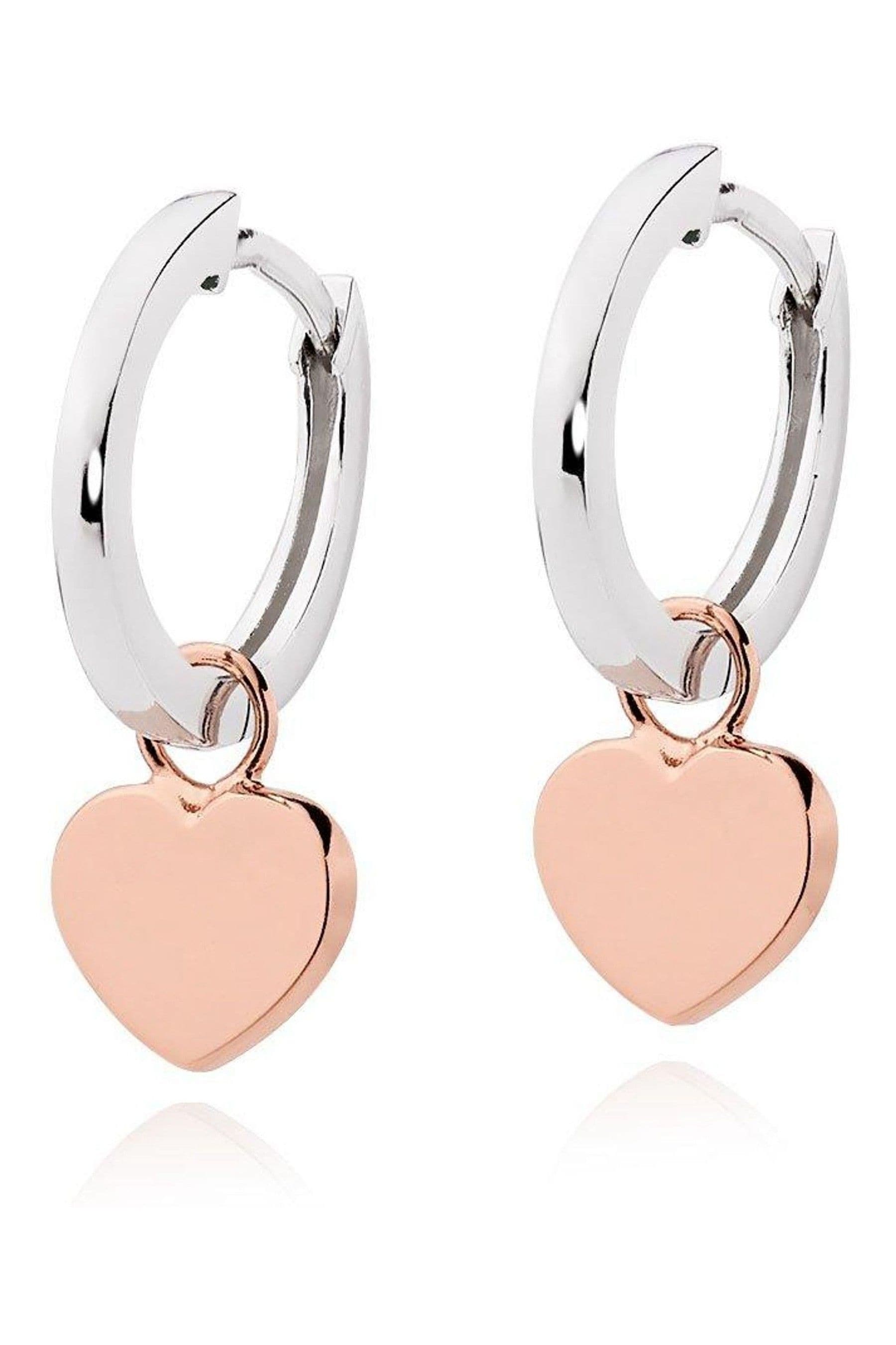 Hoop earrings with heart charm