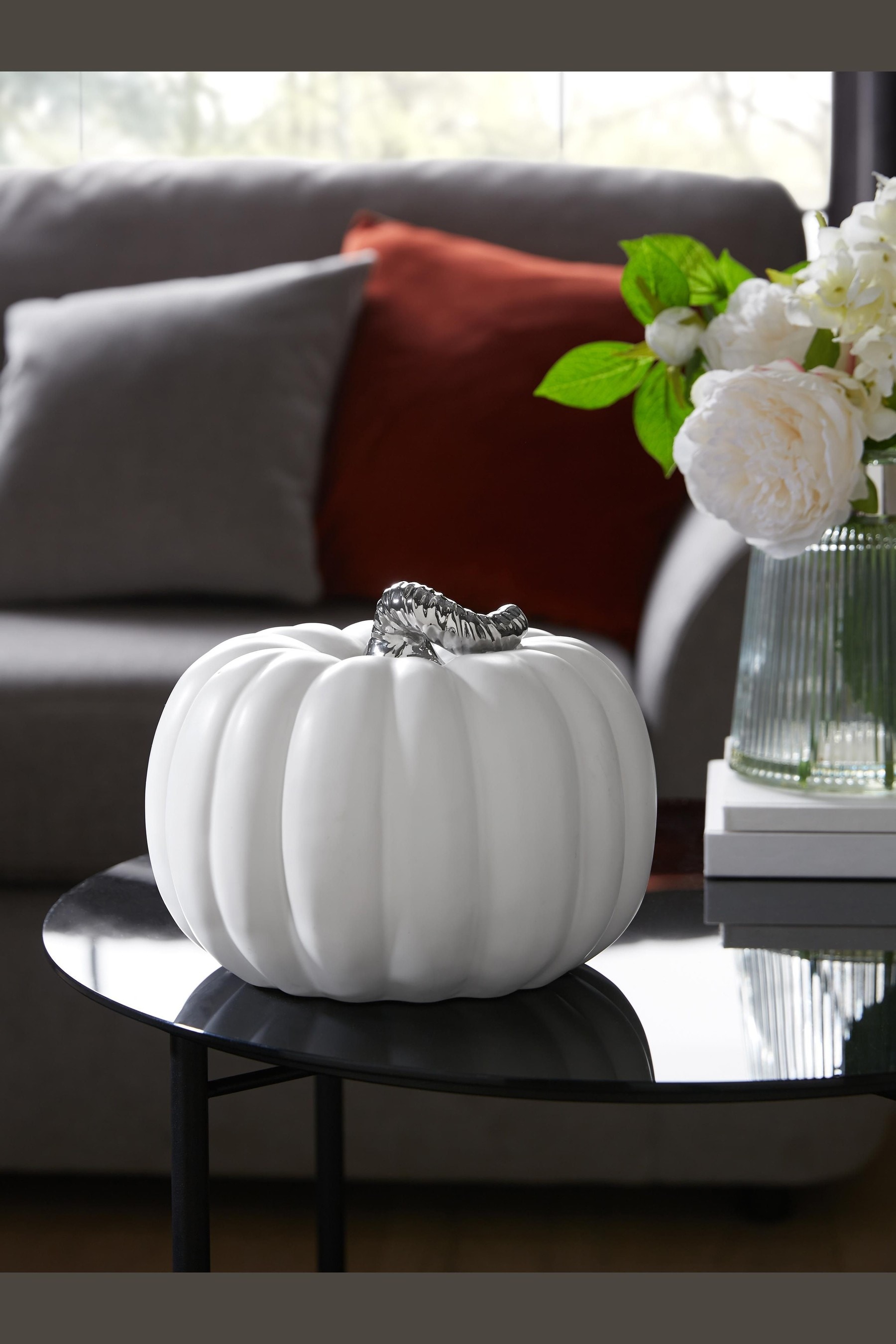 Buy White Pumpkin Ornament from the Next UK online shop