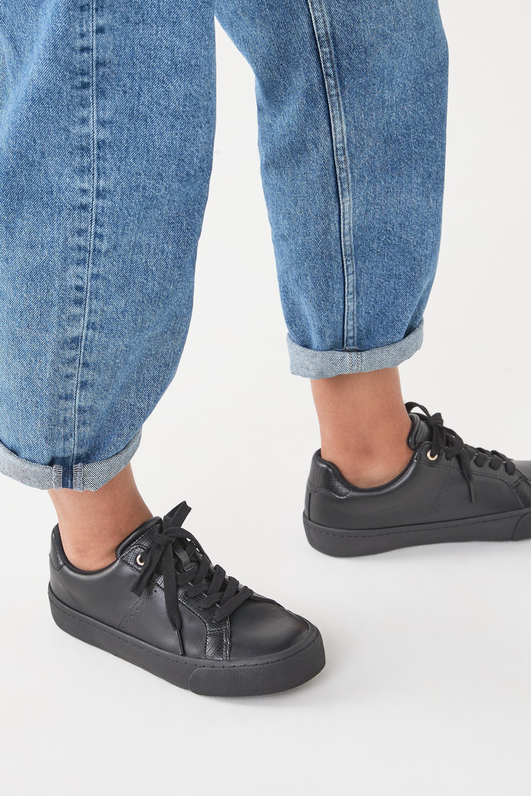 autograph leather lace up trainers