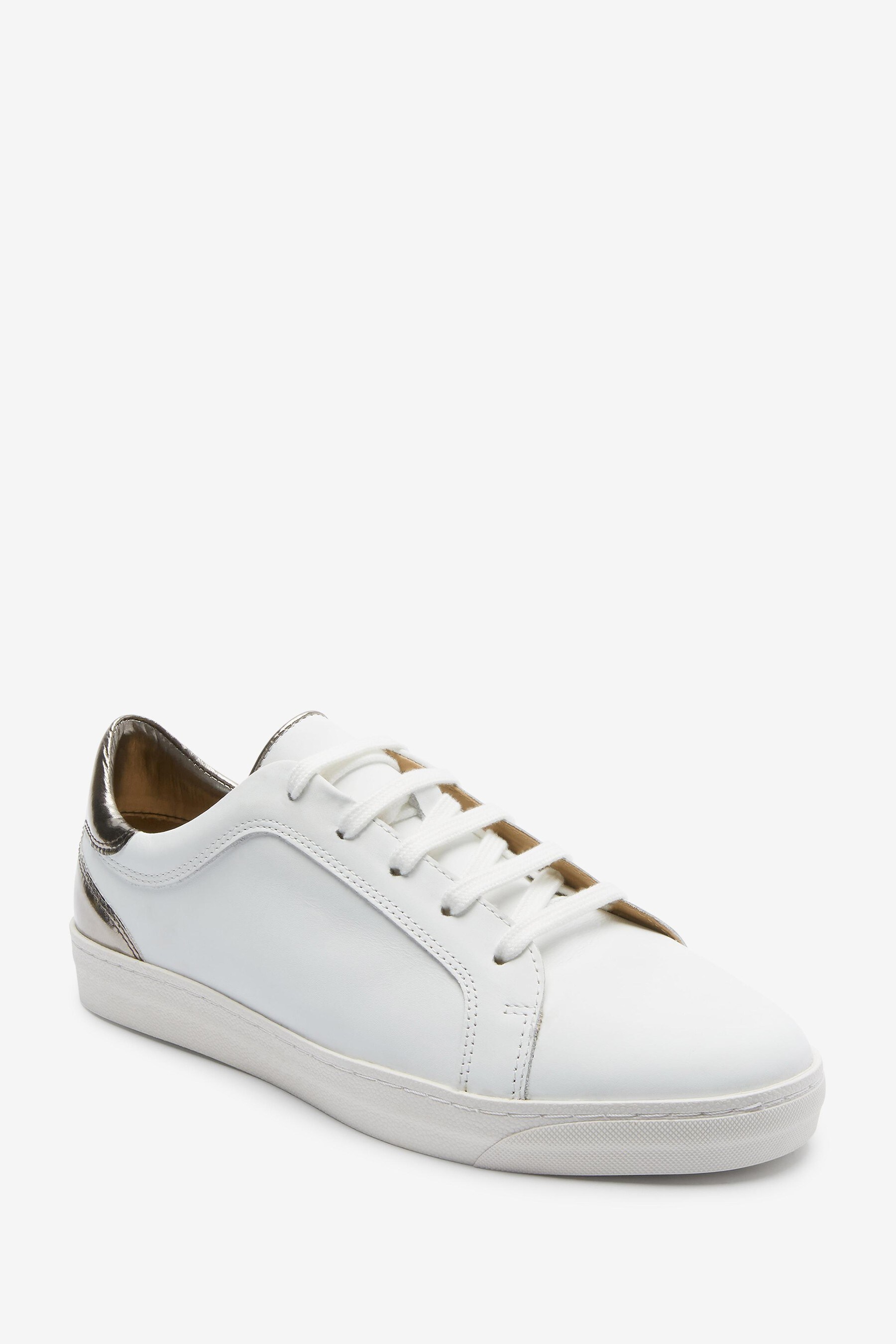 autograph leather lace up trainers