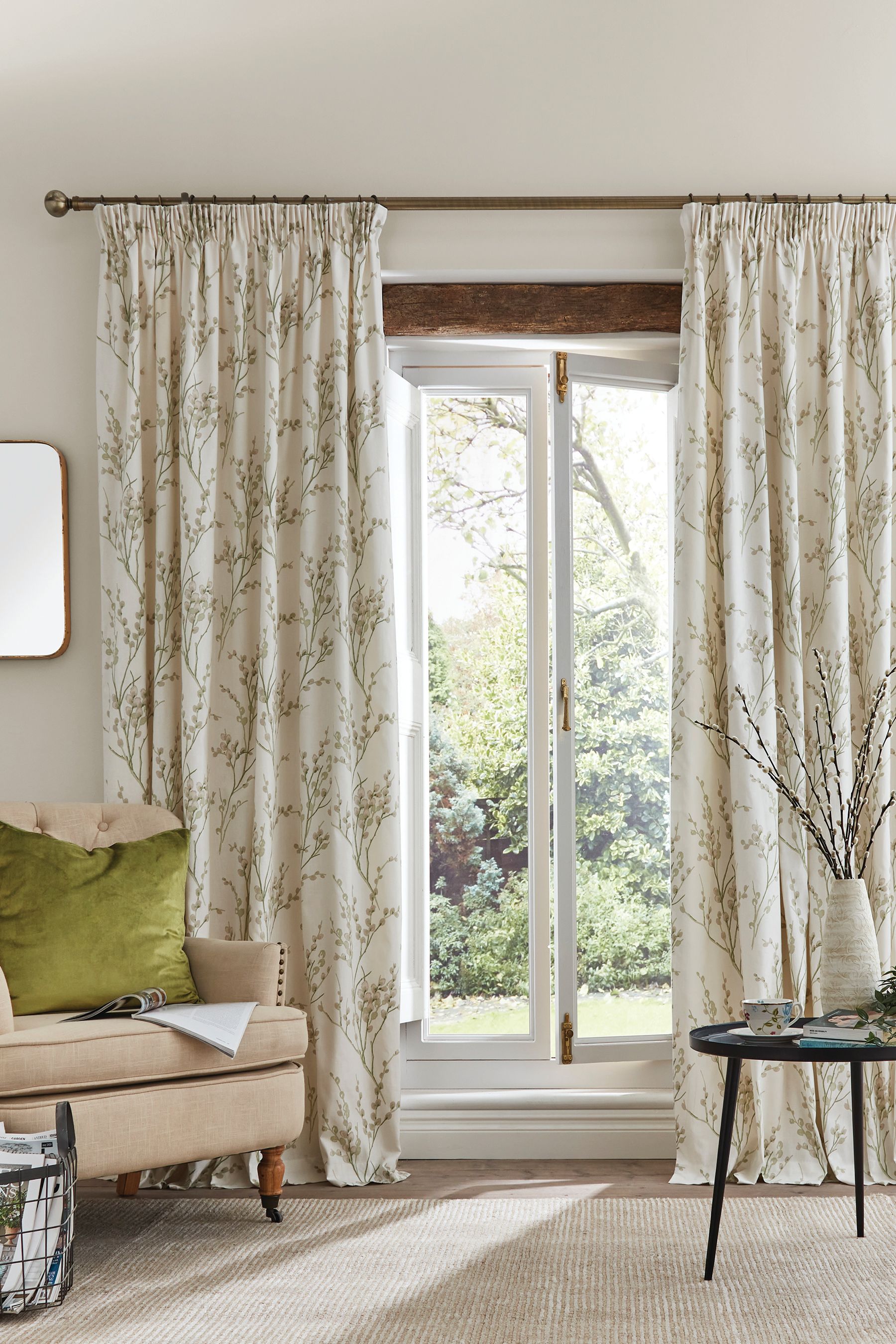 Buy Laura Ashley Pussy Willow Pencil Pleat Curtains from the Next UK